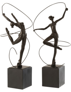 Statuettes déco Gymnastique rythmique Hauteur 46 cm en Résine Marron foncé Nelissa (Lot de 2) - 1