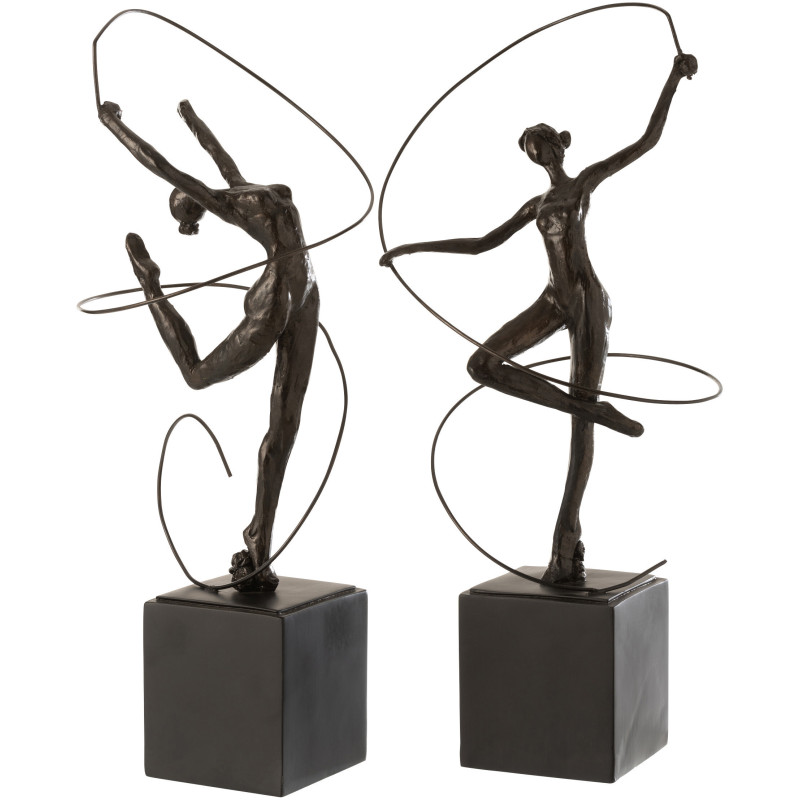 Statuettes déco Gymnastique rythmique Hauteur 46 cm en Résine Marron foncé Nelissa (Lot de 2) - 1