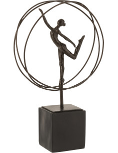 Statuette déco abstraite Gymnastique rythmique Hauteur 36 cm en Résine Marron foncé Nelissa - 1