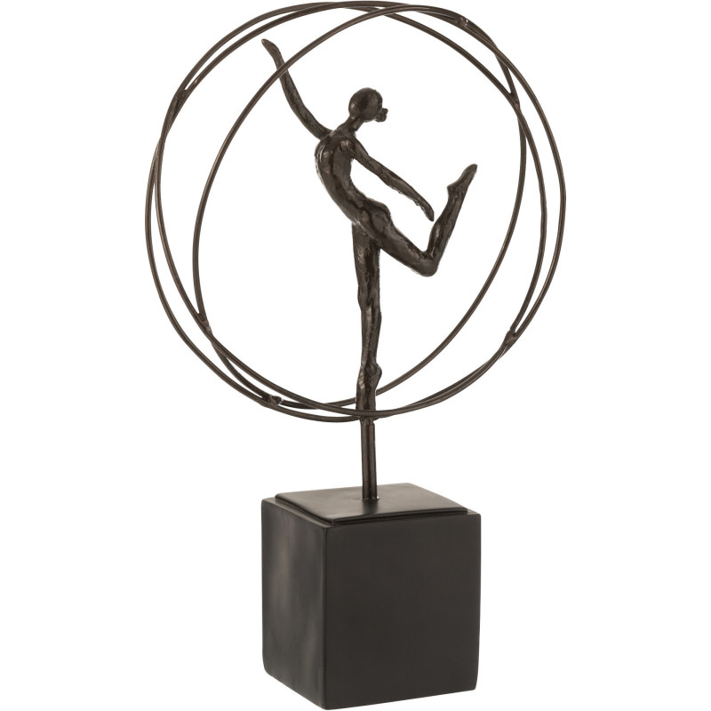 Statuette déco abstraite Gymnastique rythmique Hauteur 36 cm en Résine Marron foncé Nelissa - 1
