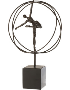 Statuette déco abstraite Gymnastique rythmique Hauteur 49 cm en Résine Marron foncé Nelissa - 1