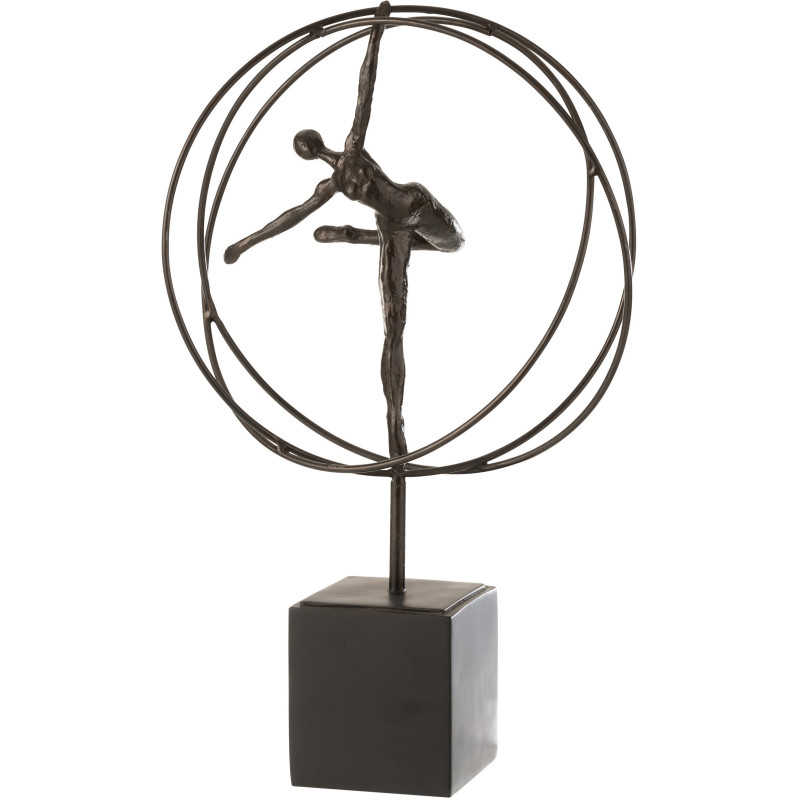 Statuette déco abstraite Gymnastique rythmique Hauteur 49 cm en Résine Marron foncé Nelissa - 1
