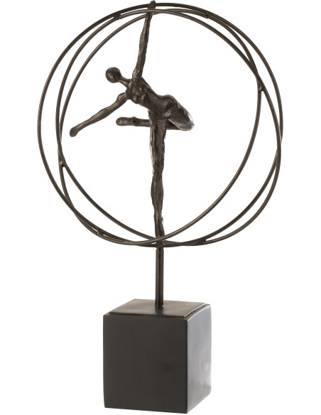 Statuette déco abstraite Gymnastique rythmique Hauteur 49 cm en Résine Marron foncé Nelissa - 1