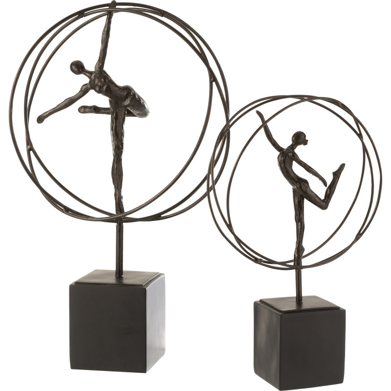 Statuette déco abstraite Gymnastique rythmique Hauteur 49 cm en Résine Marron foncé Nelissa - 2