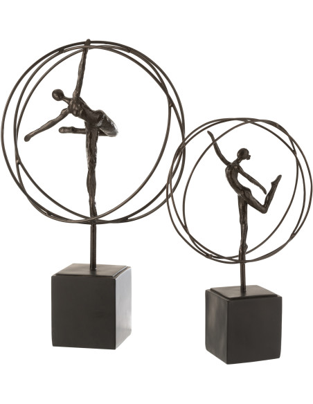 Statuette déco abstraite Gymnastique rythmique Hauteur 49 cm en Résine Marron foncé Nelissa - 2