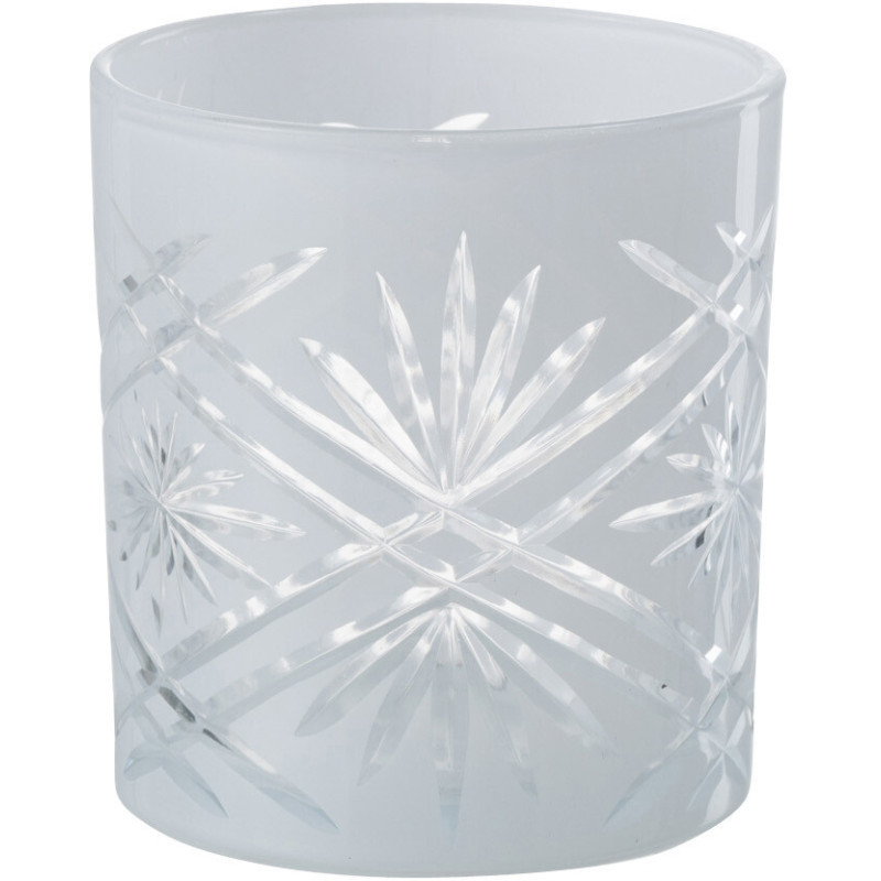 Photophore moderne Diamètre 7 cm en Verre Blanc Santorini - 1