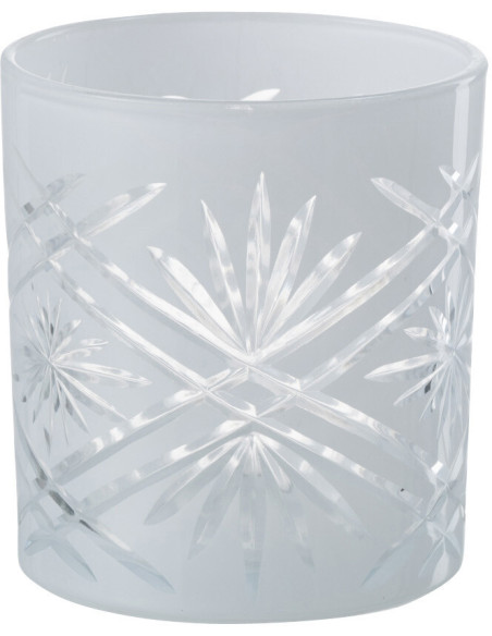 Photophore moderne Diamètre 7 cm en Verre Blanc Santorini - 1