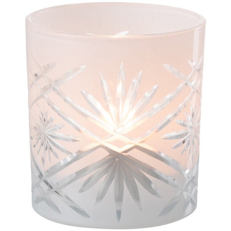 Photophore moderne Diamètre 7 cm en Verre Blanc Santorini - 3