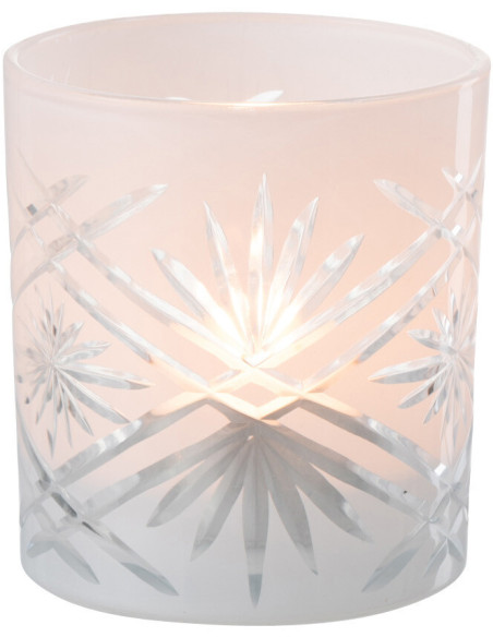 Photophore moderne Diamètre 7 cm en Verre Blanc Santorini - 3