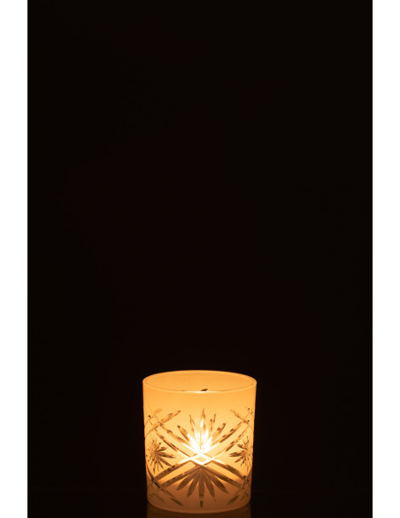 Photophore moderne Diamètre 7 cm en Verre Blanc Santorini - 4