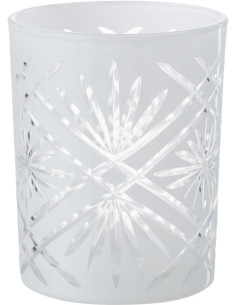 Photophore moderne Diamètre 10 cm en Verre Blanc Santorini - 1