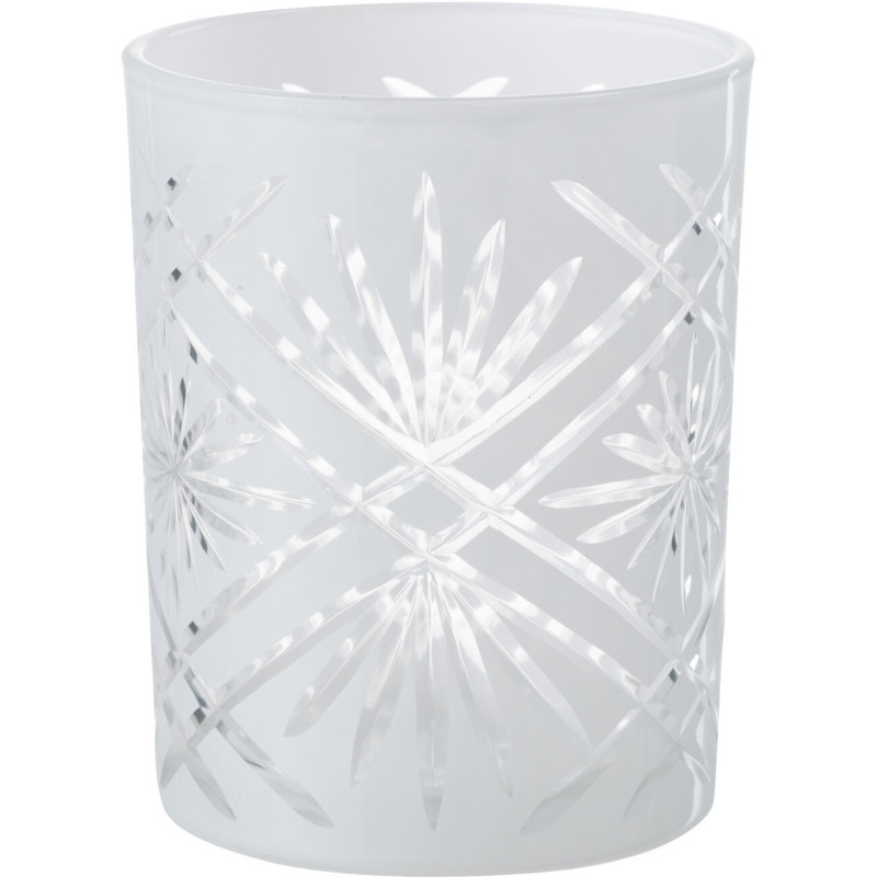 Photophore moderne Diamètre 10 cm en Verre Blanc Santorini - 1