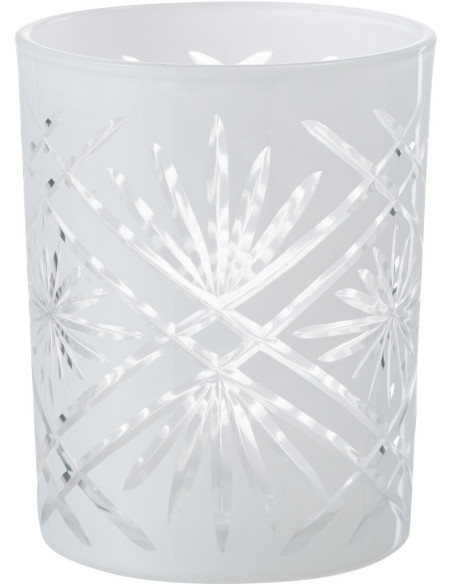 Photophore moderne Diamètre 10 cm en Verre Blanc Santorini - 1