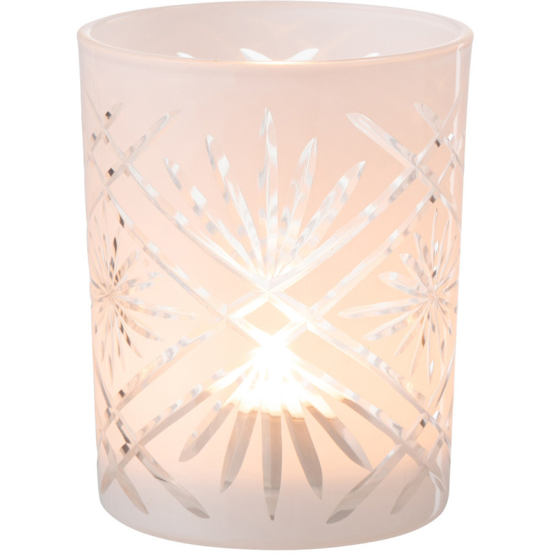 Photophore moderne Diamètre 10 cm en Verre Blanc Santorini - 2