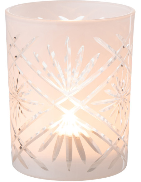 Photophore moderne Diamètre 10 cm en Verre Blanc Santorini - 2