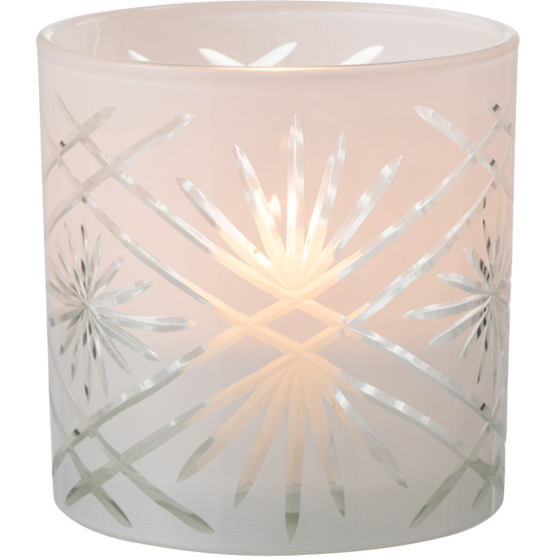 Photophore moderne XL Diamètre 15 cm en Verre Blanc Santorini - 2