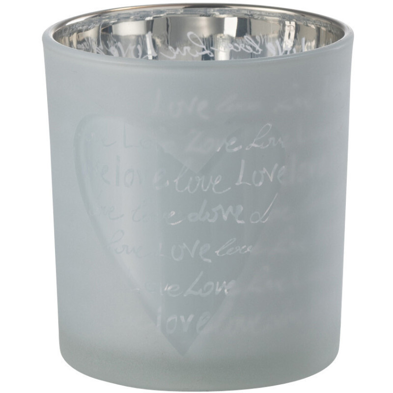 Photophore romantique Love Diamètre 7 cm en Verre Blanc Motif coeur Cupio - 1