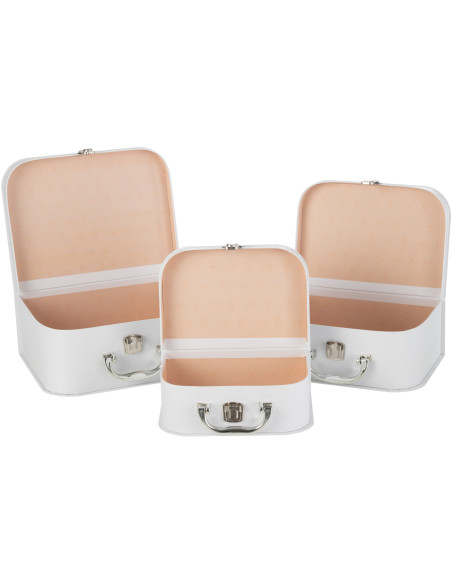 Valise de rangement chambre enfant CygneOurson en Carton Blanc Teddy (Lot de 3) - 2