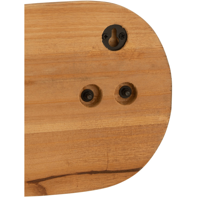 Porte manteau mural original Rame de bateau 50 cm 6 crochets en Bois Naturel Métal Marron Aquali - 3