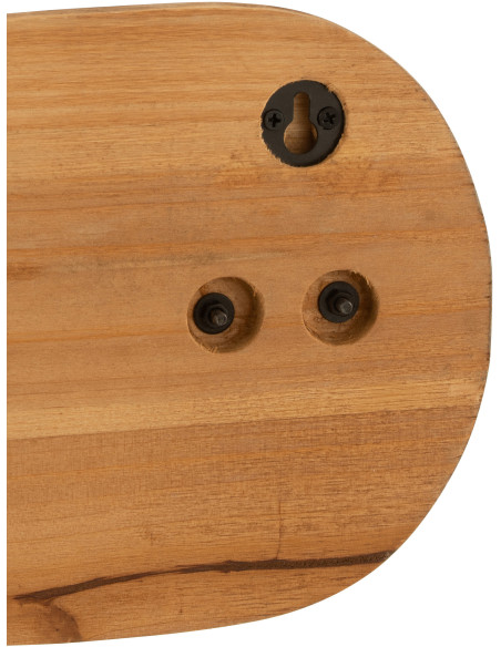 Porte manteau mural original Rame de bateau 50 cm 6 crochets en Bois Naturel Métal Marron Aquali - 3