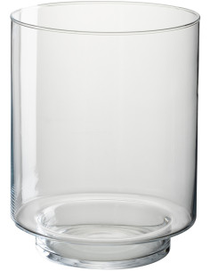 Photophore moderne XL Hauteur 23 cm en Verre Transparent Laura - 1