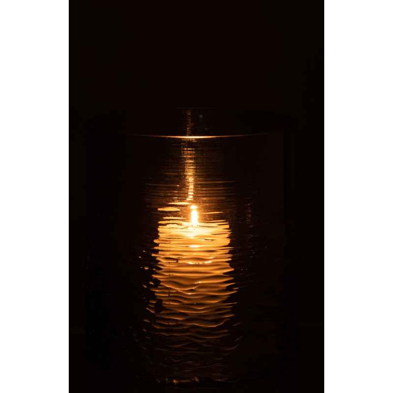 Photophore original XL Diamètre 19 cm en Verre Bleu Motif vagues Payano - 3