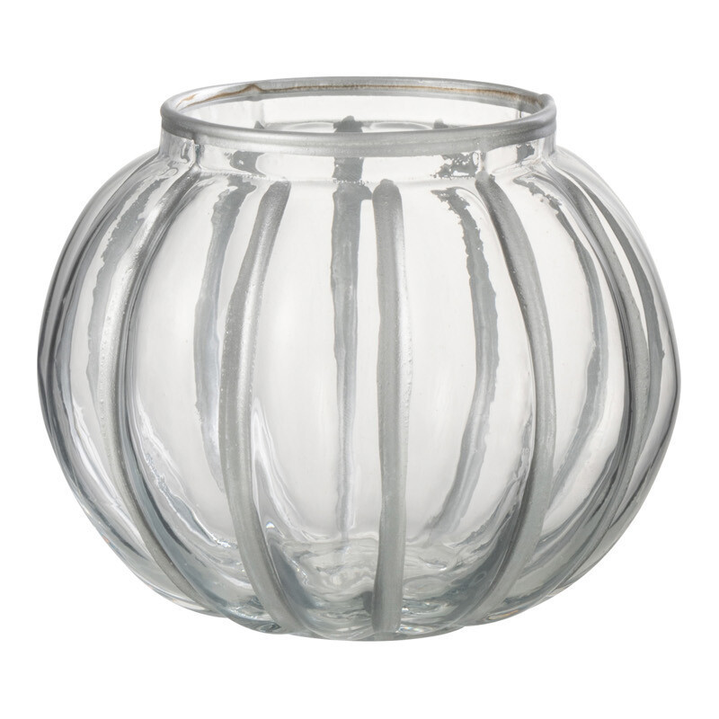 Photophore moderne Boule Diamètre 11 cm en Verre Transparent Argenté Gukino - 1