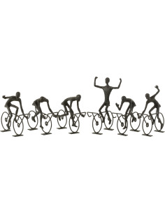 Statuettes déco originales Course cycliste Hauteur 14 cm en Résine Métal Noir Selviano (Lot de 6) - 1
