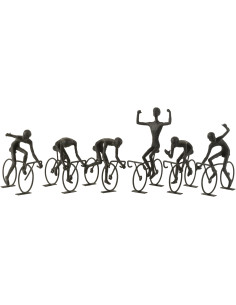 Statuettes déco originales Course cycliste Hauteur 27 cm en Résine Métal Noir Selviano (Lot de 6) - 1