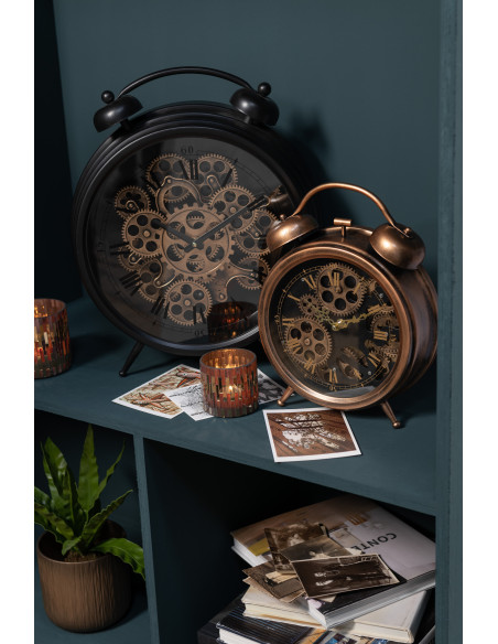 Photophore moderne chic Diamètre 8 cm en Verre Marron Doré Keldra - 5