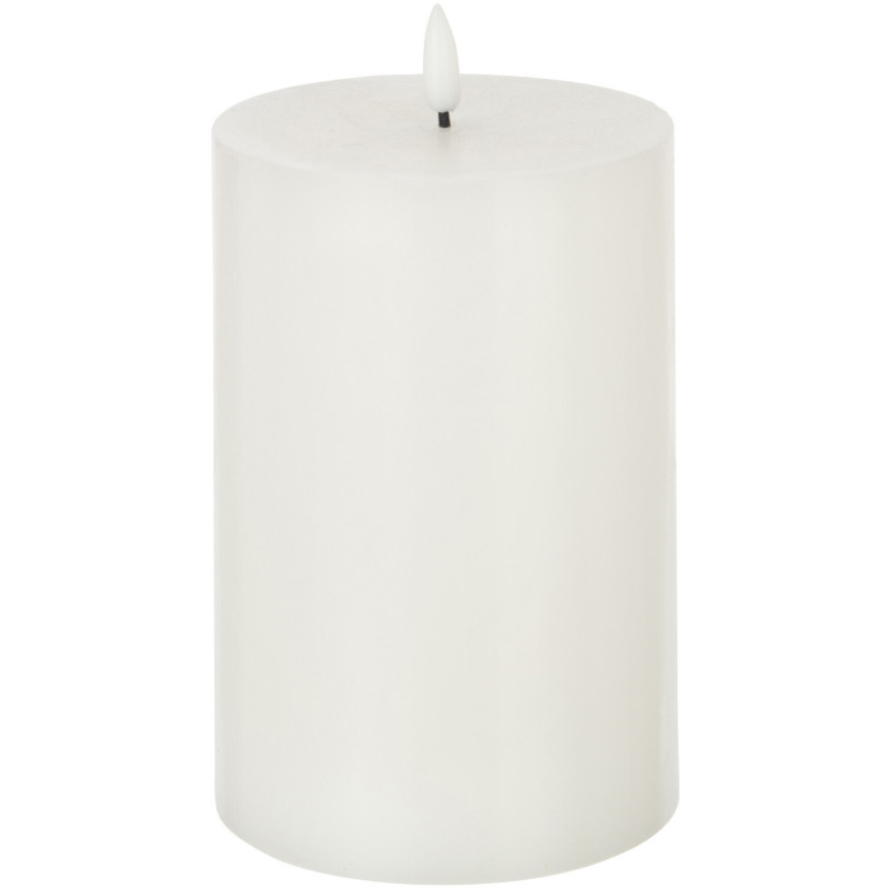 Bougie Led pilier Hauteur 18 cm en Cire Plastique Blanc Luzina - 1