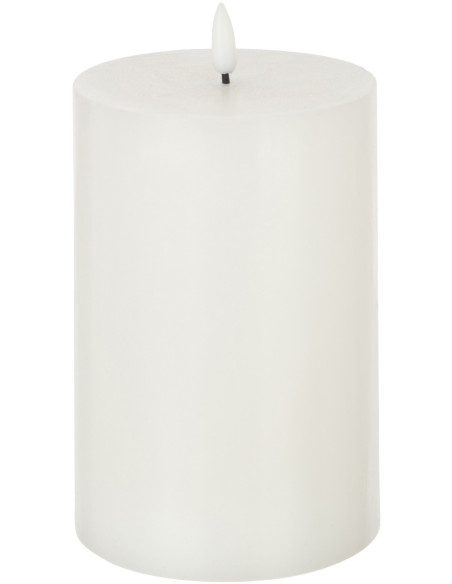 Bougie Led pilier Hauteur 18 cm en Cire Plastique Blanc Luzina - 1