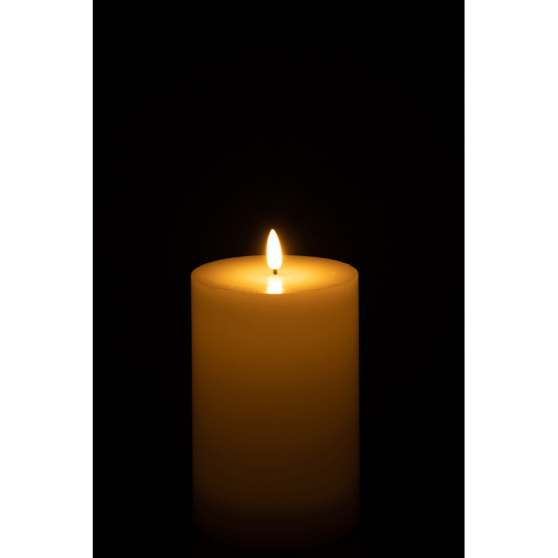 Bougie Led pilier Hauteur 18 cm en Cire Plastique Blanc Luzina - 3