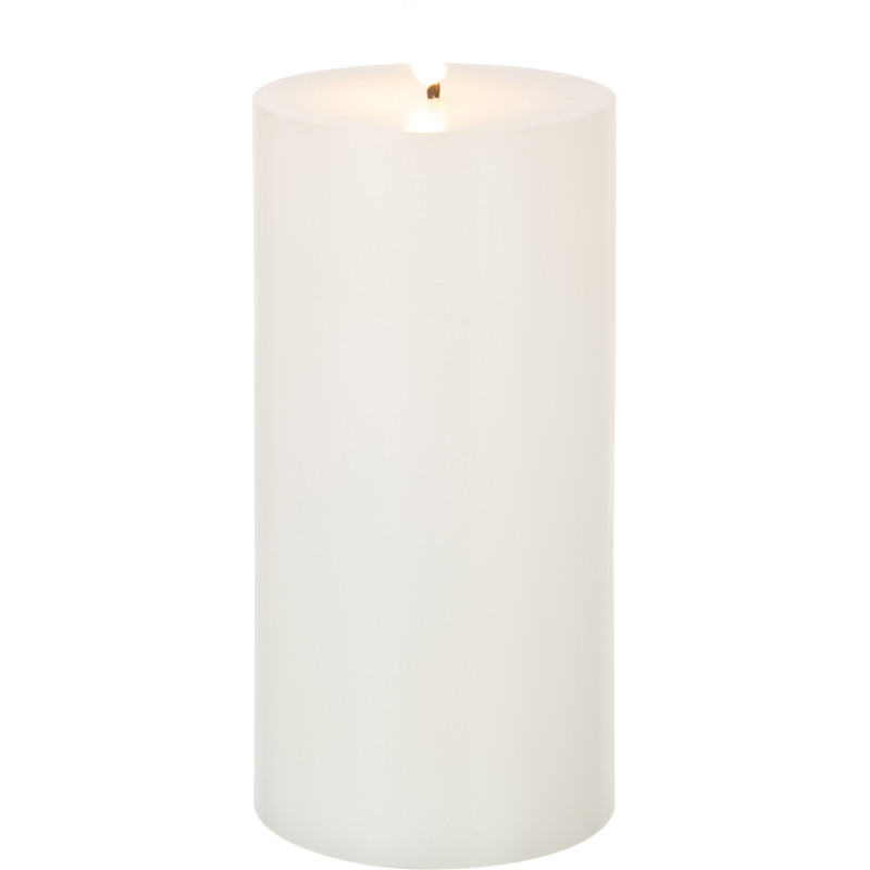 Bougie Led pilier XL Hauteur 23 cm en Cire Plastique Blanc Luzina - 3