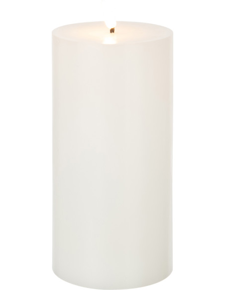 Bougie Led pilier XL Hauteur 23 cm en Cire Plastique Blanc Luzina - 3