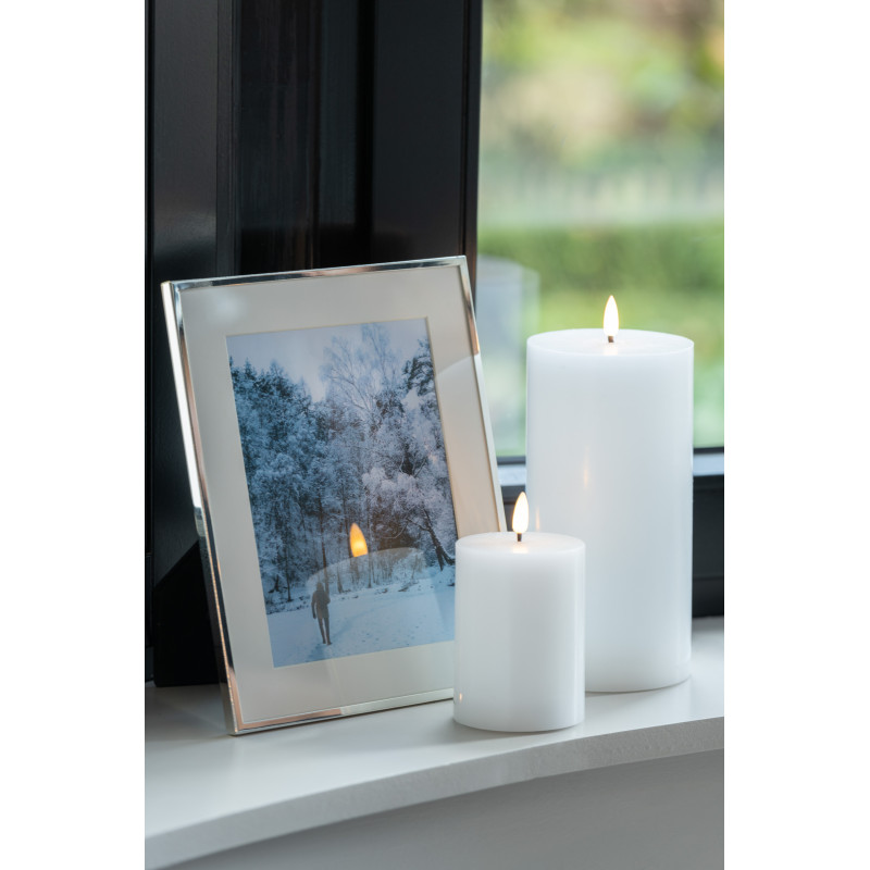 Bougie Led pilier XL Hauteur 23 cm en Cire Plastique Blanc Luzina - 2