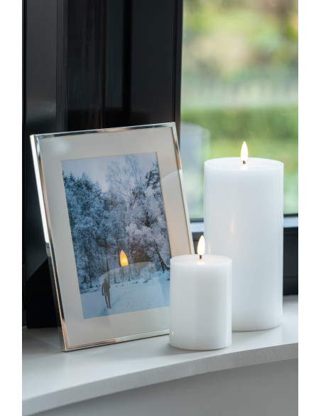 Bougie Led pilier XL Hauteur 23 cm en Cire Plastique Blanc Luzina - 2