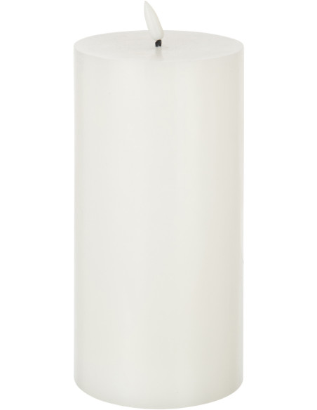 Bougie Led pilier XL Hauteur 23 cm en Cire Plastique Blanc Luzina - 1