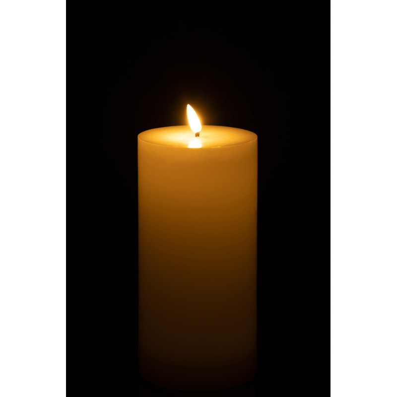 Bougie Led pilier XL Hauteur 23 cm en Cire Plastique Blanc Luzina - 4