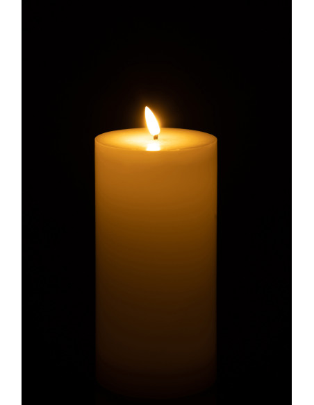 Bougie Led pilier XL Hauteur 23 cm en Cire Plastique Blanc Luzina - 4