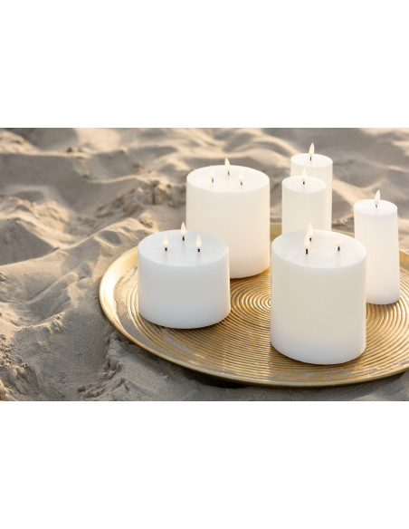 Bougie Led 3 flammes Hauteur 10 cm en Cire Plastique Blanc Luzina - 5