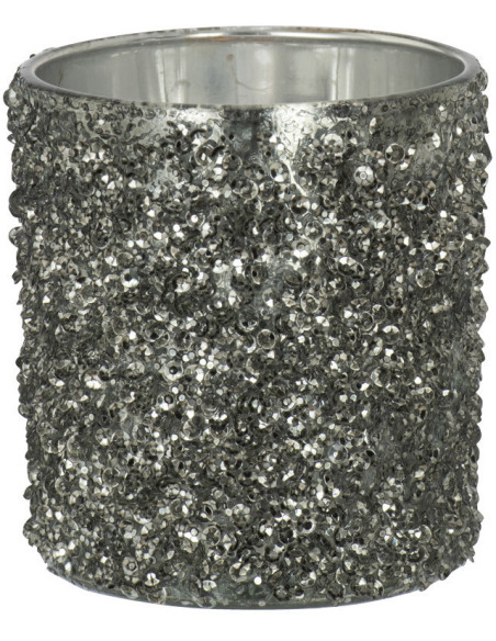 Photophore original Paillettes Diamètre 7 cm en Verre fumé Gris Orenna - 1