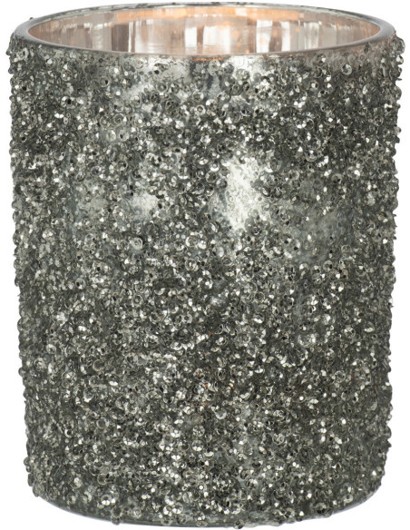 Photophore original Paillettes Diamètre 10 cm en Verre fumé Gris Orenna - 2