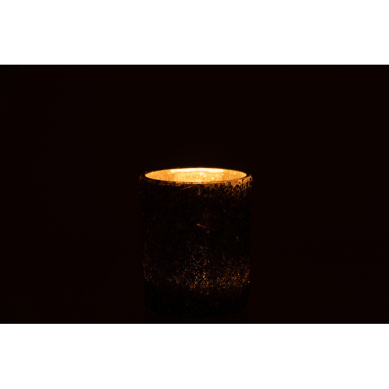 Photophore original Paillettes Diamètre 10 cm en Verre fumé Gris Orenna - 3