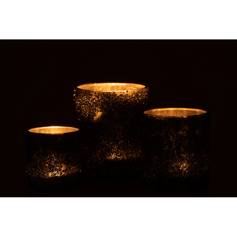 Photophore original Paillettes Diamètre 10 cm en Verre fumé Gris Orenna - 6