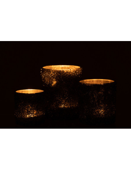 Photophore original Paillettes Diamètre 10 cm en Verre fumé Gris Orenna - 6