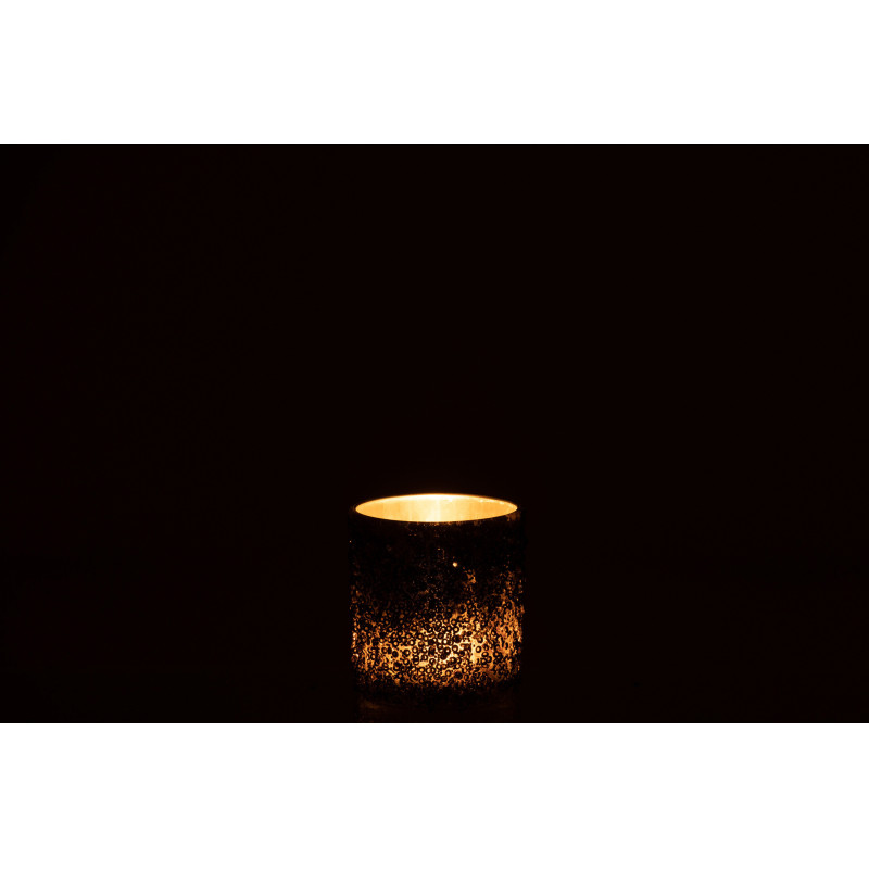 Photophore original Paillettes Diamètre 7 cm en Verre fumé Gris anthracite Orenna - 3