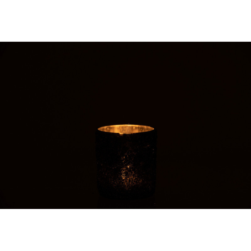 Photophore original Paillettes Diamètre 9 cm en Verre fumé Gris anthracite Orenna - 3