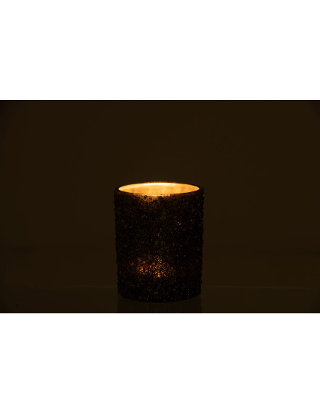 Photophore original Paillettes Diamètre 10 cm en Verre fumé Gris anthracite Orenna - 3