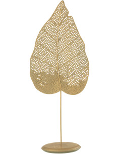 Photophore moderne Feuille XL Hauteur 49 cm en Métal Doré Ulisse - 1